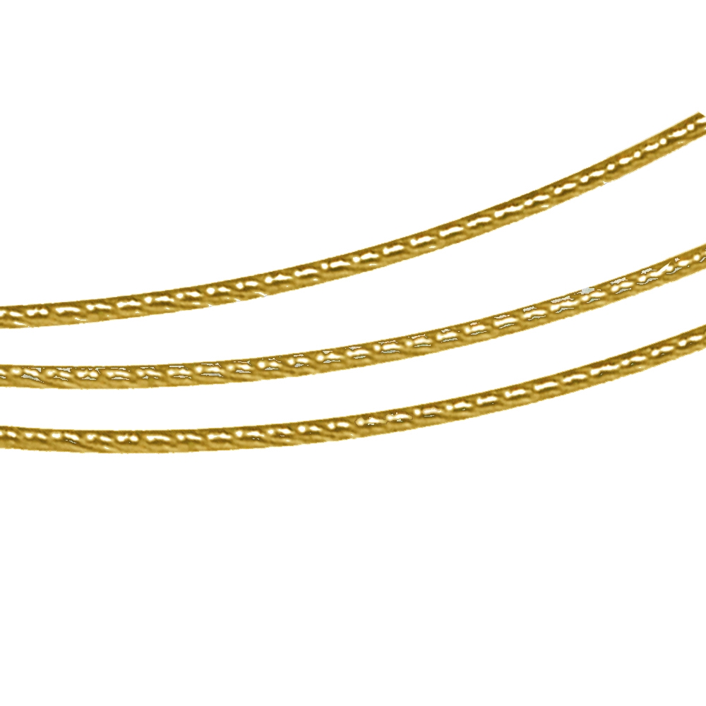 Collier ras de cou en acier, plusieurs cordons dorés, 45cm, fermoir tournant