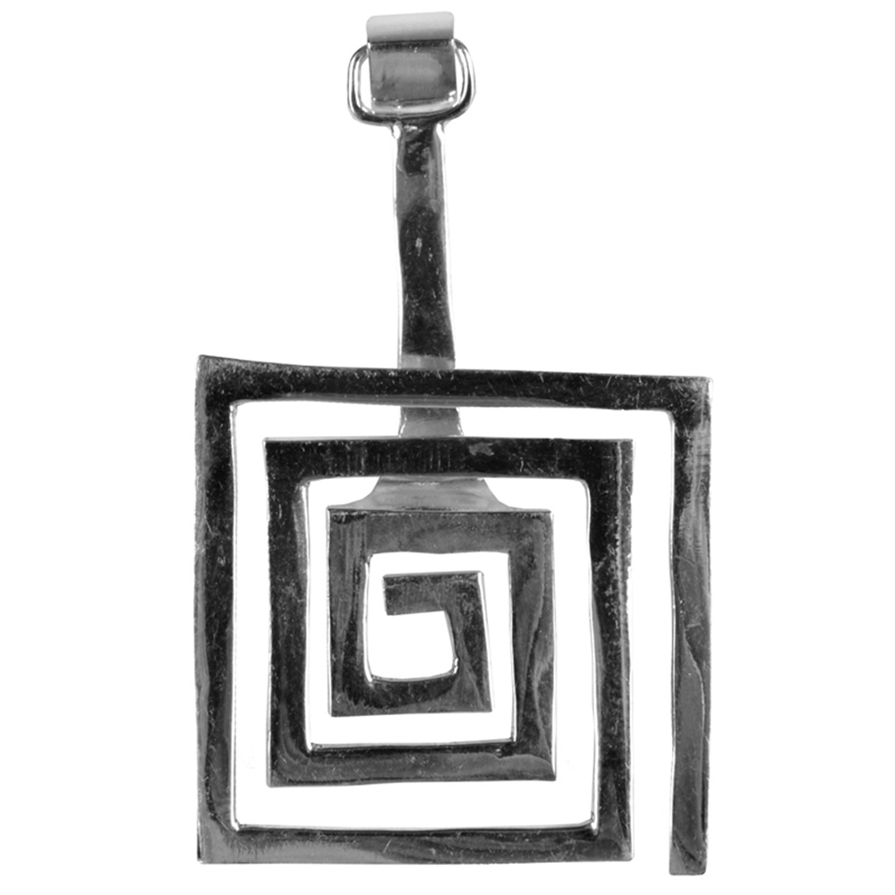 Porta ciambella "Spirale" quadrato in metallo argentato, per ciambella da 40 mm