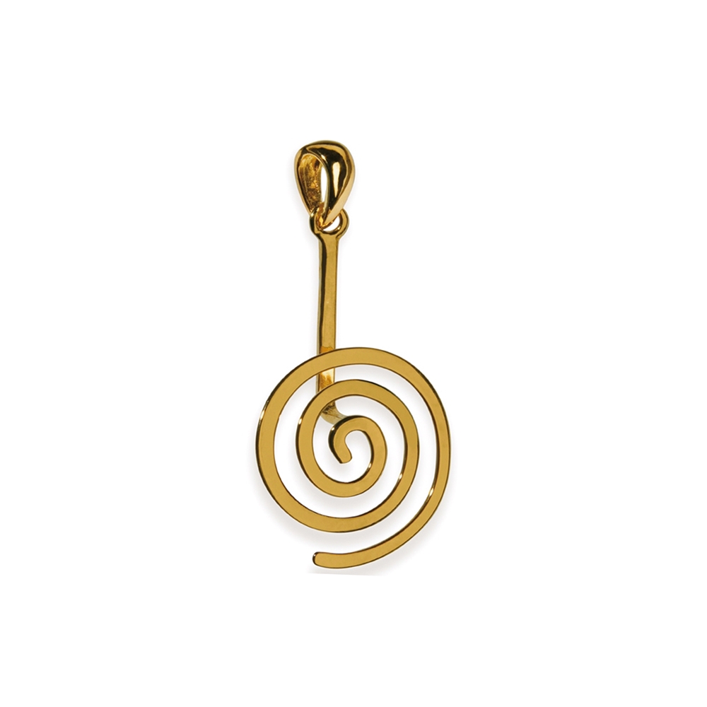 Porta ciambella "Spirale" in ottone placcato oro, per ciambella da 20 mm