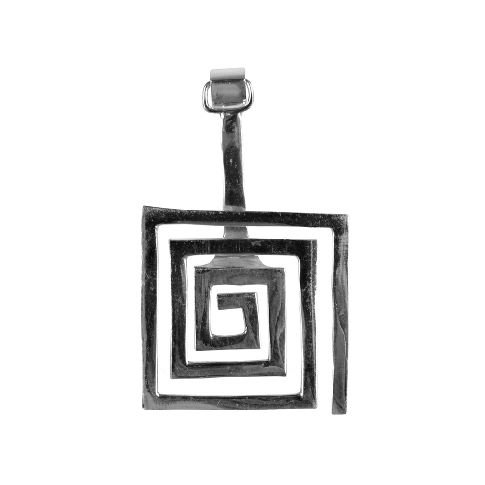 Porta ciambelle "Spirale" quadrato argento, per ciambelle da 30 mm