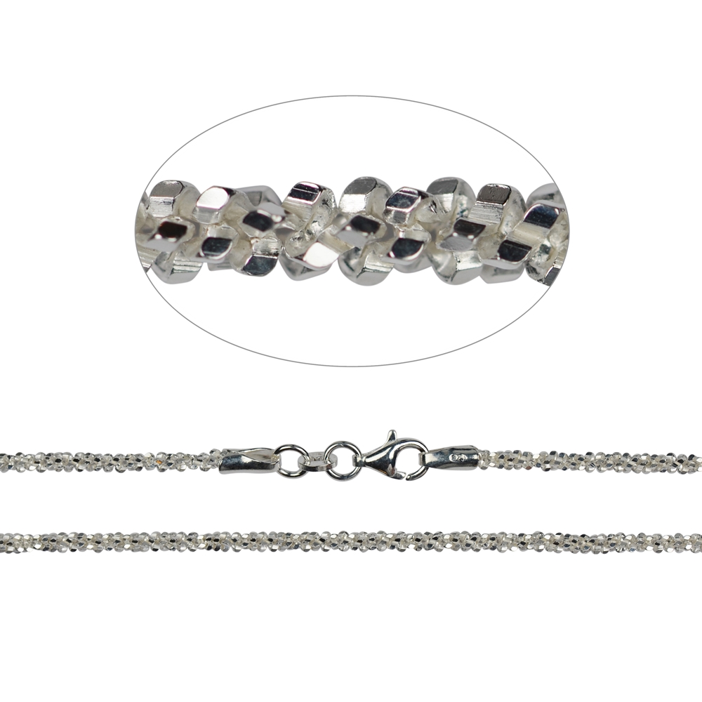 Sparkle chain, silver, 2,3 x 90cm