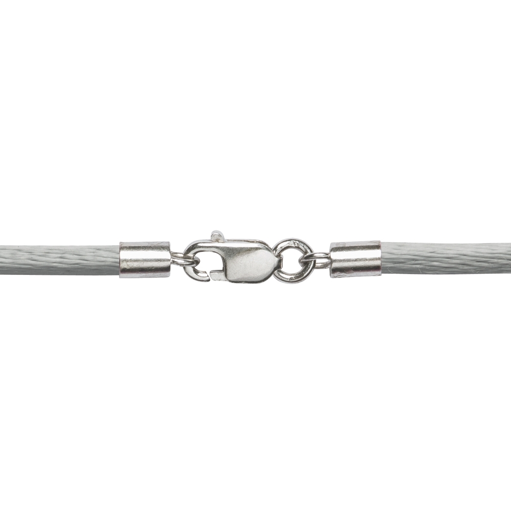 Nylon strap, silver, silver clasp, 2mm/approx. 45cm