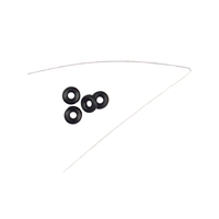 Collier en coton, noir, 2x 1,0mm x 45cm, Fermoirs coeur en acier inoxydable