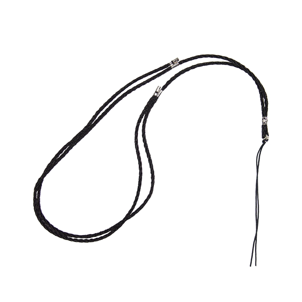 Nylon necklace with sliding mechanism, black, 03mm/41 - 82cm