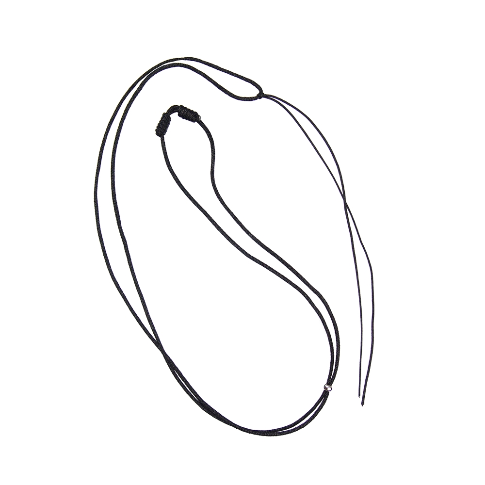 Collana in nylon con meccanismo scorrevole, nero, 2,0 mm/41 - 82 cm