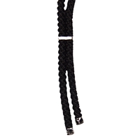 Nylon necklace, black, 4.0mm x 41-82cm, Clasp metal