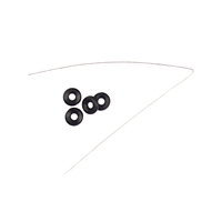 Bracciale in cotone, nero, 2x 1,0 mm x 19 cm, fermaglio a cuore in acciaio inossidabile