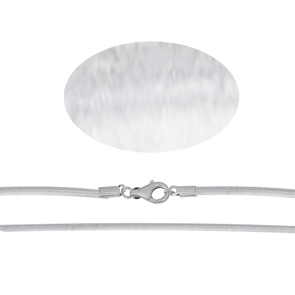 Rubber bracelet with silver Clasp, transparent, 1,2mm x 42cm