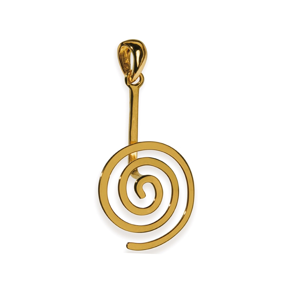 Porta ciambelle "Spiral" in argento placcato oro, per ciambelle da 40 mm