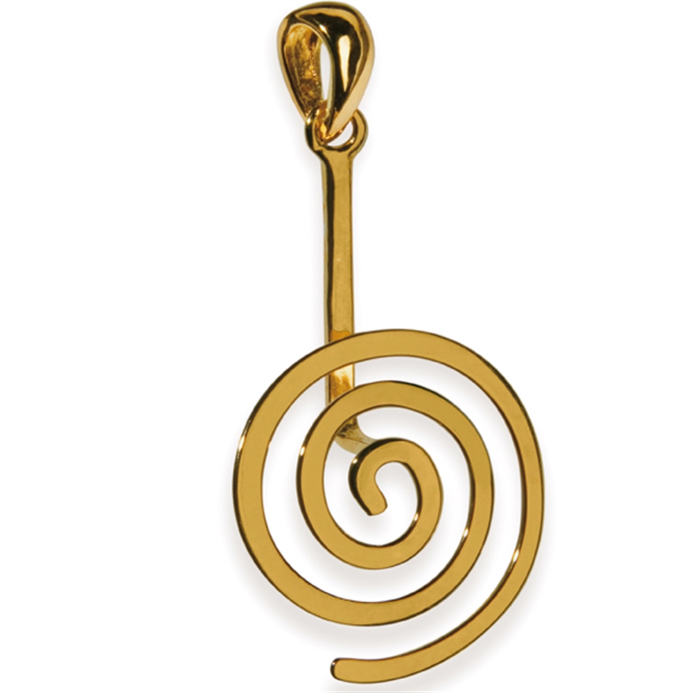 Porta ciambella "Spirale" in argento placcato oro, per ciambella da 50 mm