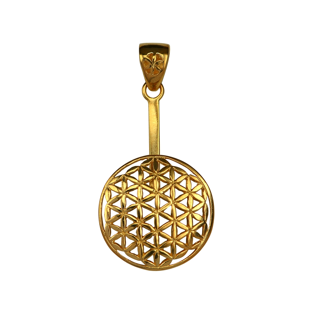 Donut holder Flower of Life silver gold plated, for 30mm donut