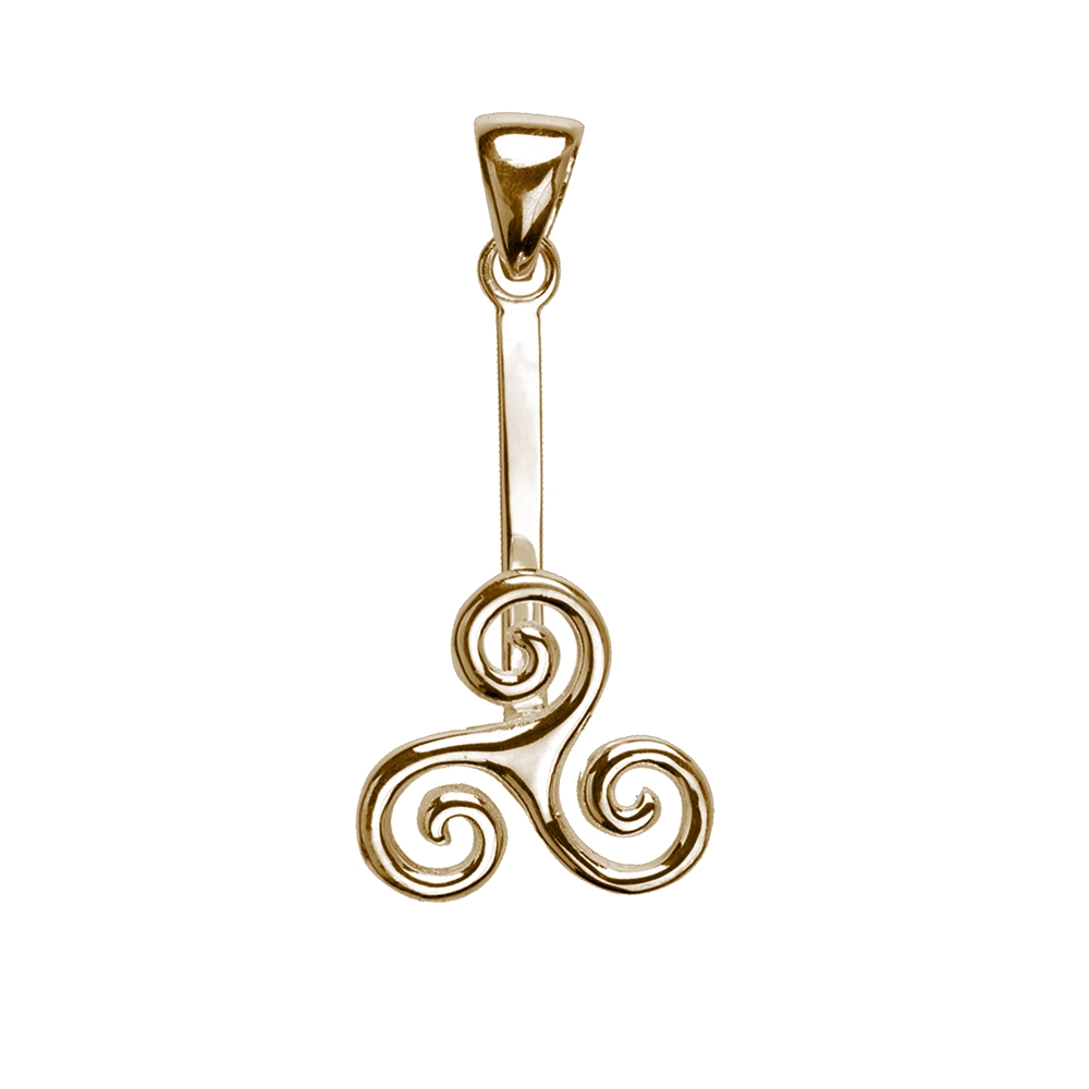 Donut holder Triskelion Silver gold plated, for 30mm and 40mm donut