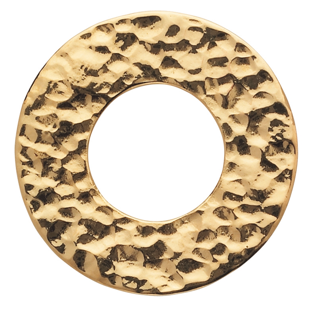 Varius circle silver gold plated hammered, 40mm