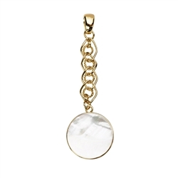 1209505602 Mother of Pearl pendant, round (20 mm), 6.4 cm, gold-plated | Marco Schreier