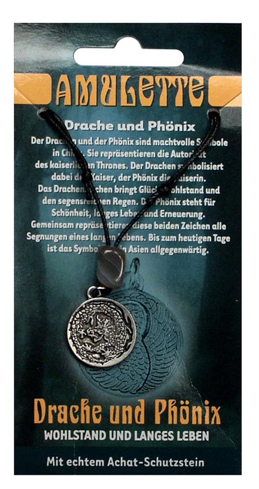 Zinn-Amulett Drache / Phoenix