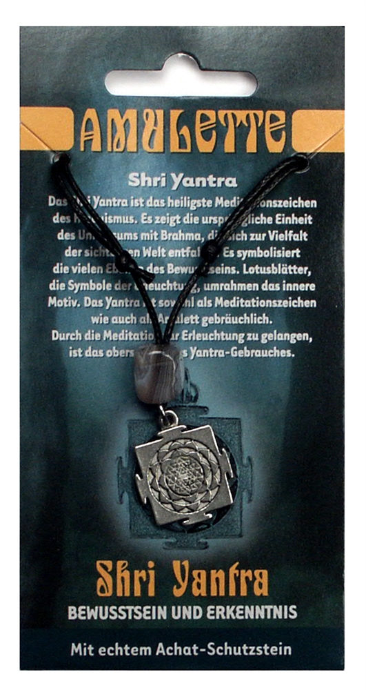 Amuleto de peltre Shri Yantra