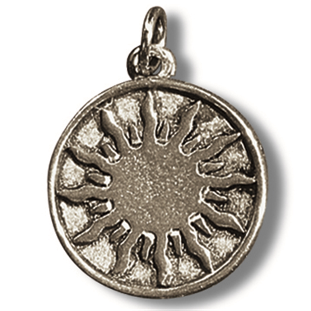 Pewter amulet sun disk