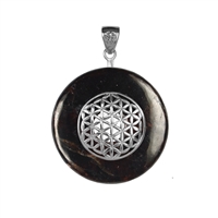 Donut holder Flower of Life Silver, for 30mm donut, rhodium plated