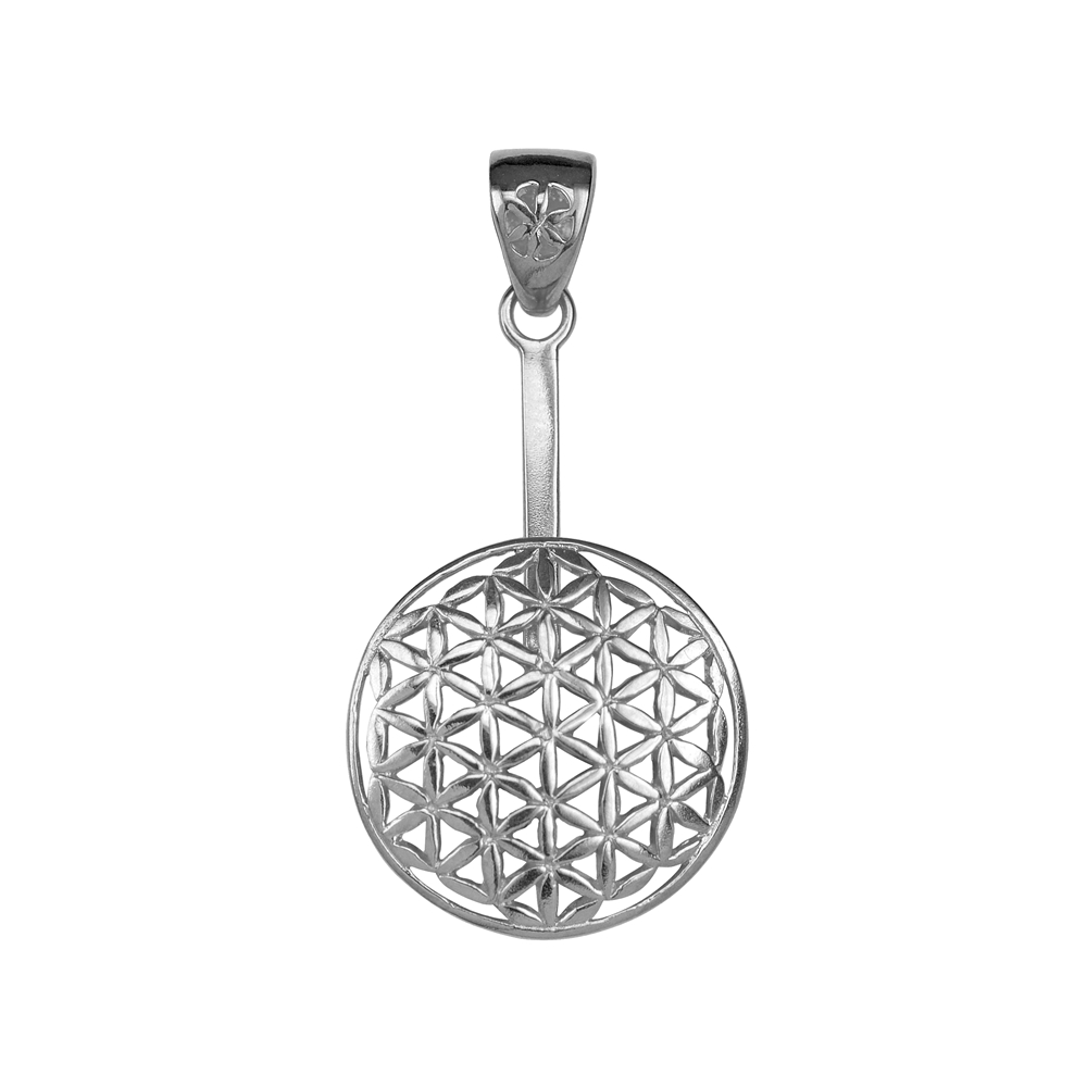 Donut holder Flower of Life Silver, for 30mm donut, rhodium plated