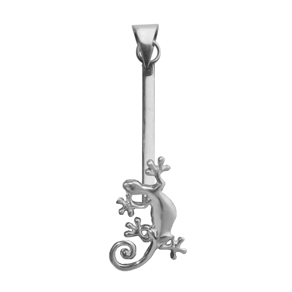 Donut holder Gecko silver rhodium plated, for 30 - 40mm donut