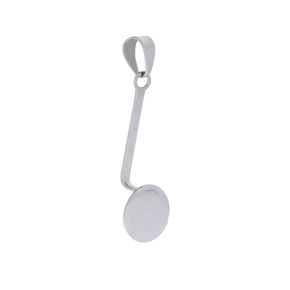 Porta ciambella "disco" in argento rodiato, per ciambella da 30 e 40 mm