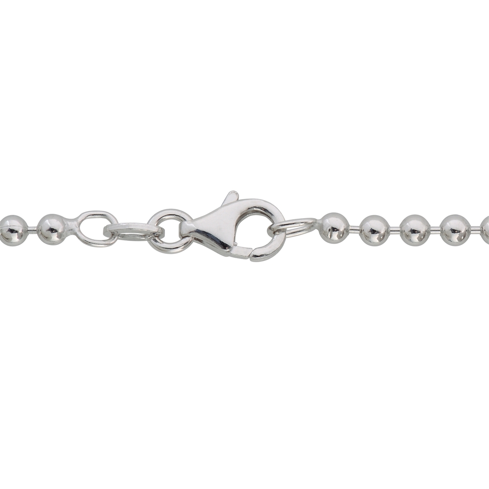 Bead Necklace, silver rhodium plated, 2,5mm x 90cm