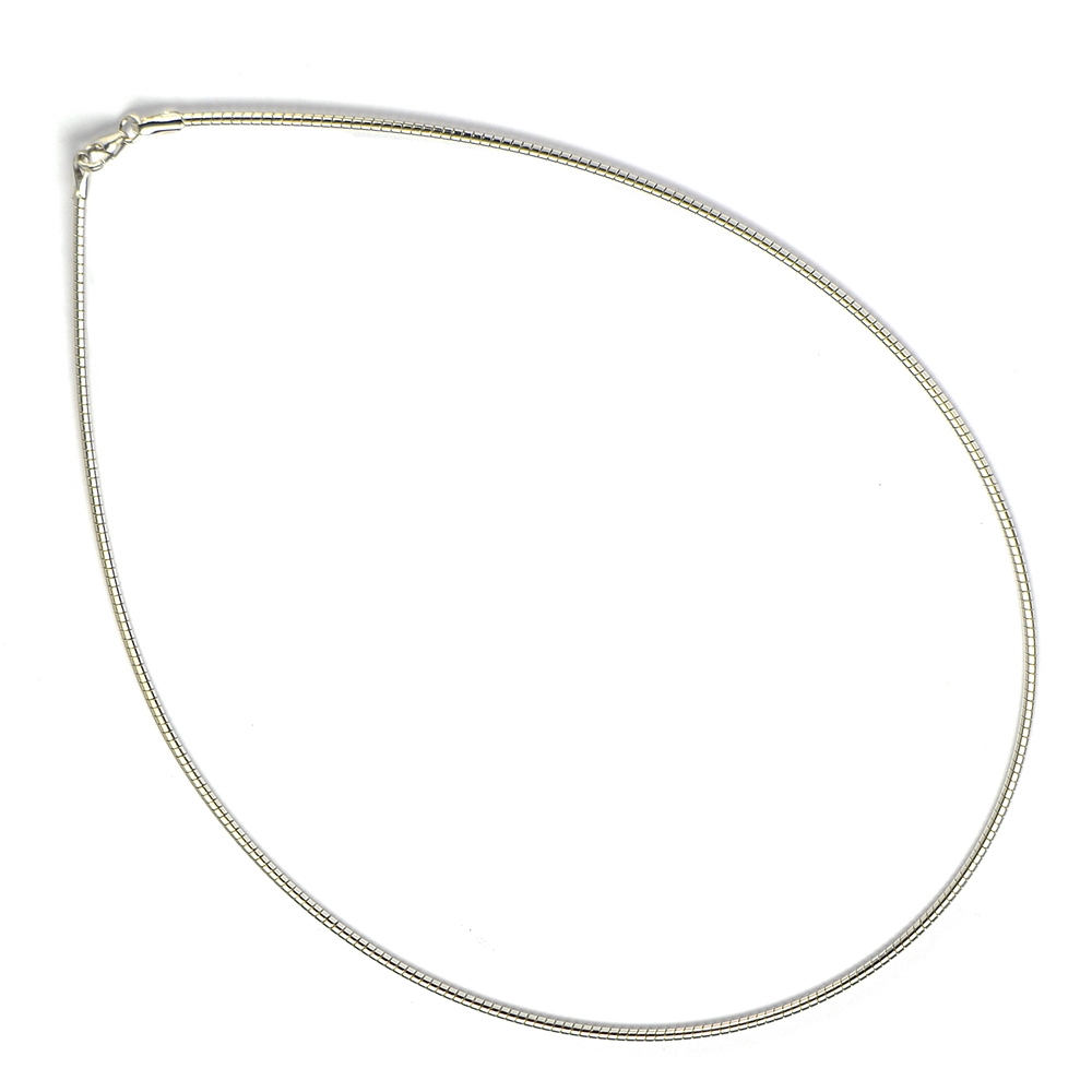 Omega Chokers, silver rhodium plated, 1.0mm x 40cm