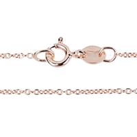 Anchor chain, silver rose gold plated, 1,0mm x 42cm