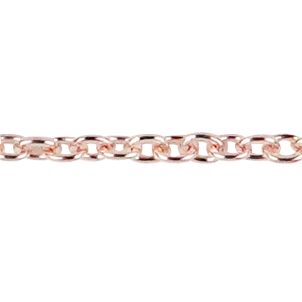 Anchor chain, silver rose gold plated, 1,0mm x 42cm