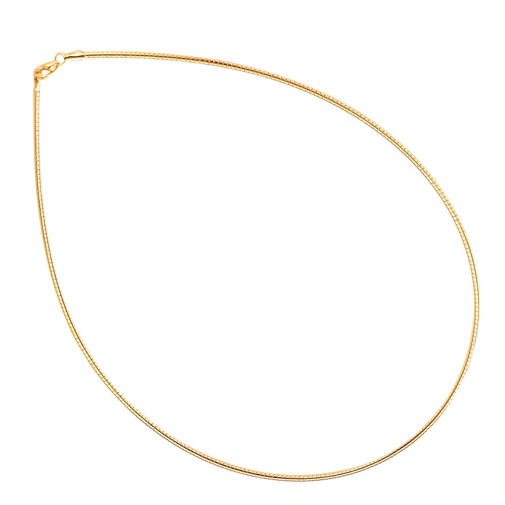 Cerchio Omega, argento placcato oro rosa, 1,5 mm x 42 cm