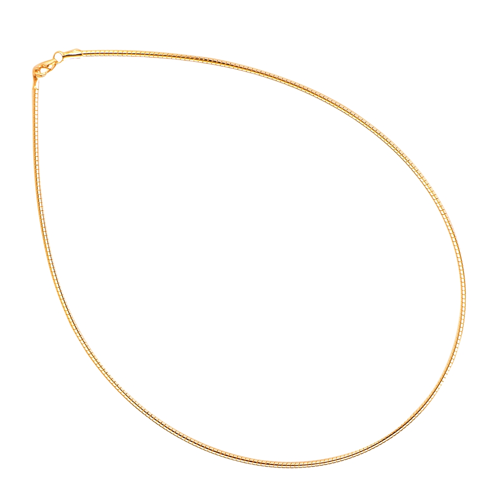 Cerchio Omega, argento placcato oro rosa, 2 mm x 42 cm