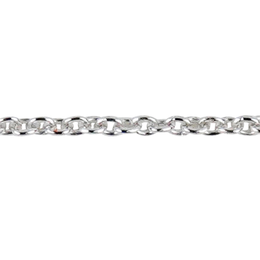 Curb Chain, silver rhodium platinum plated, 1,5mm x 45cm