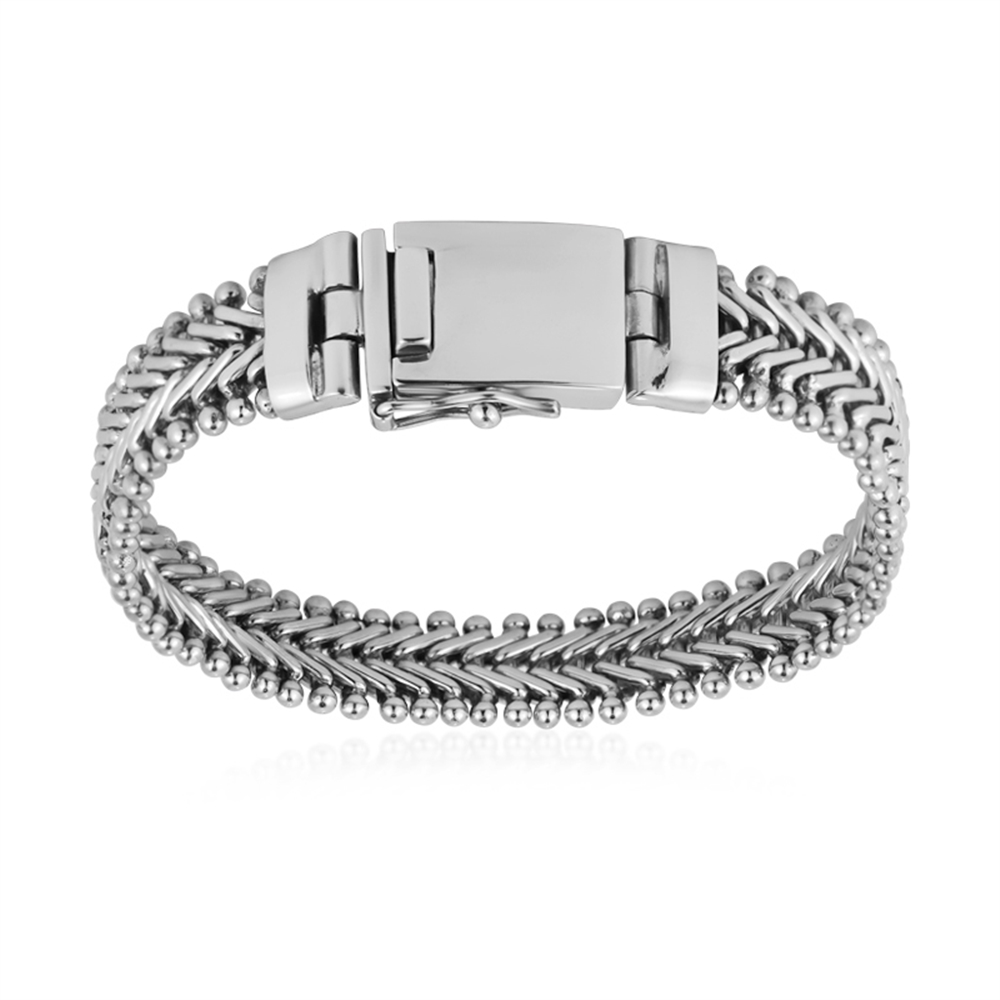 Pulsera cadena motivo 25, platinado