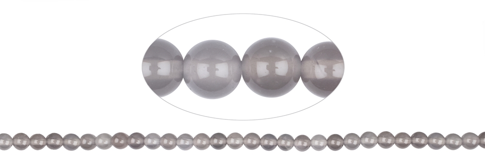Filo di perline, agata (grigio), 06 mm (38 cm)