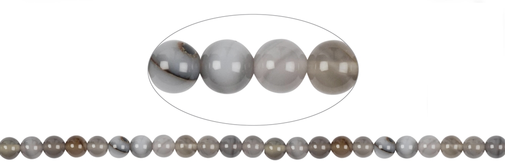 Rang de collier boules, Agate (transparent), 08mm