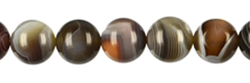 Rang de collier boules, Agate, 12mm