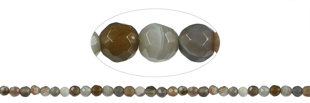 Strand of beads, Agate (Botswana), faceted, 06mm (38cm)