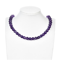 Strand of beads, amethyst (lilac), 10mm