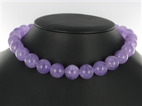 Strand of beads, amethyst (lilac), 16mm
