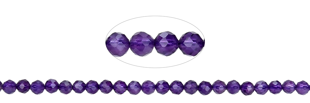 Strand of beads, amethyst, faceted, 04mm