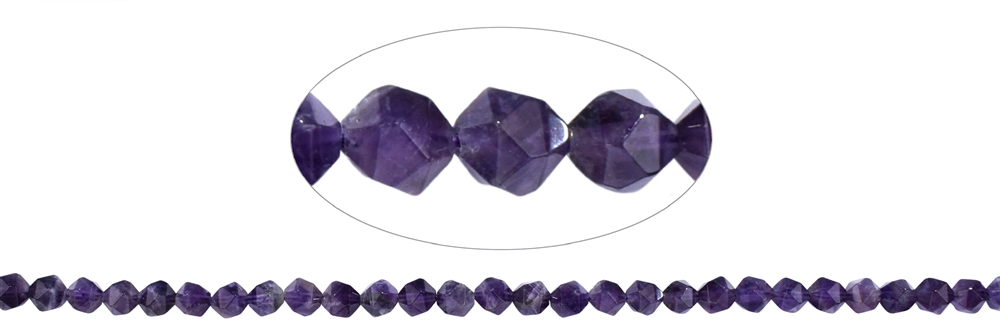 strand of beads, amethyst, faceted (starcut), 06-07mm