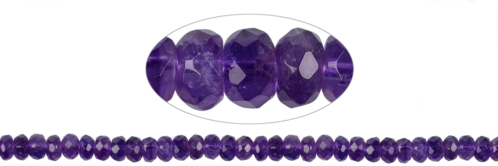 Strand Button, Amethyst, faceted, 08mm