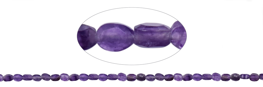 Strand mini oval, amethyst, faceted edge, 06 x 04mm