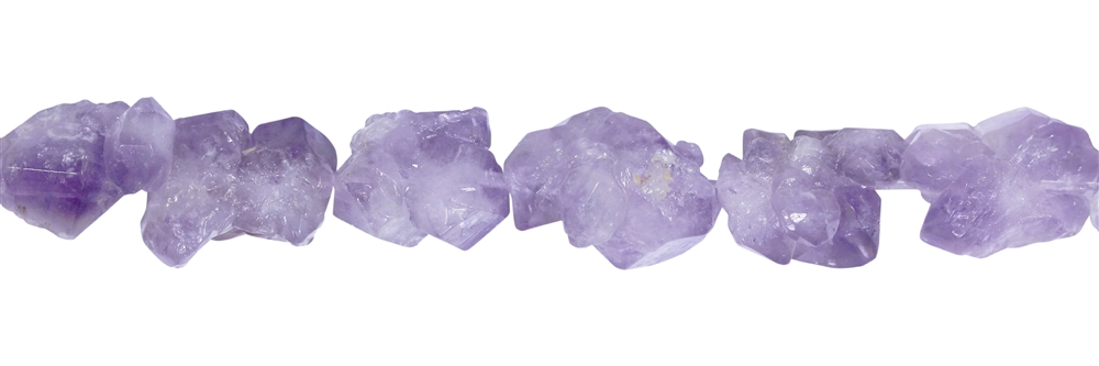 Strand of raw crystals, amethyst, 1.0-1.8 x 0.8-1.4cm