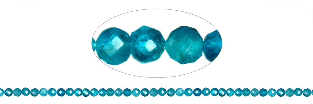 strand of beads, apatite (stab.) A+, faceted, 03mm (38cm)