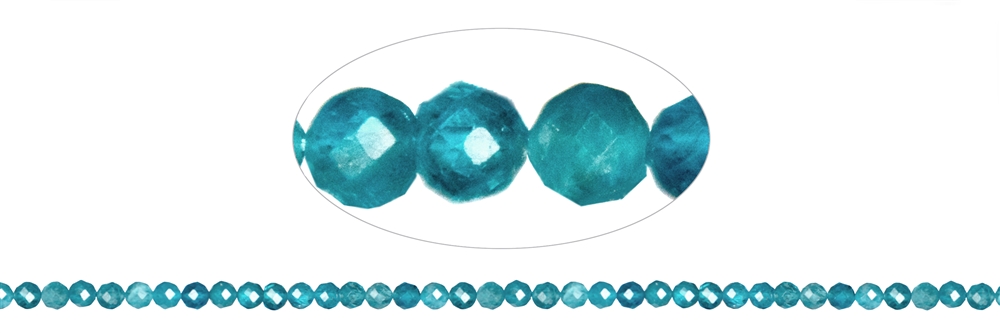 strand of beads, apatite (stab.), faceted, 02,5mm