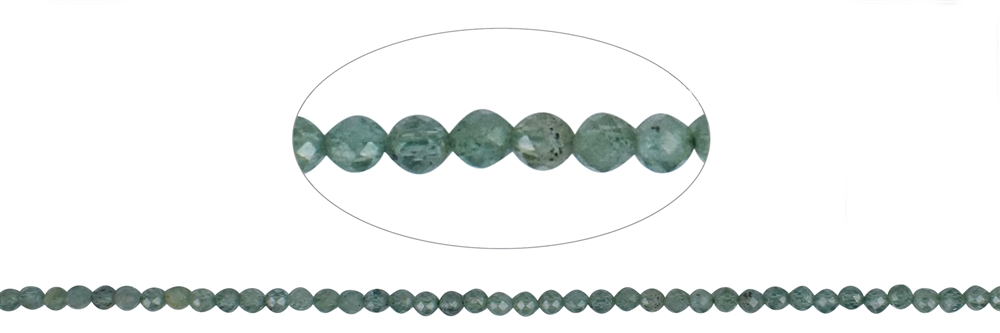 strand of beads, Apatite green (stab.), faceted, 03,5mm (39cm)