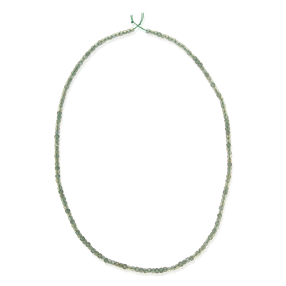 Cubo a filo, apatite verde (stab.), sfaccettato, 02 mm (39 cm)