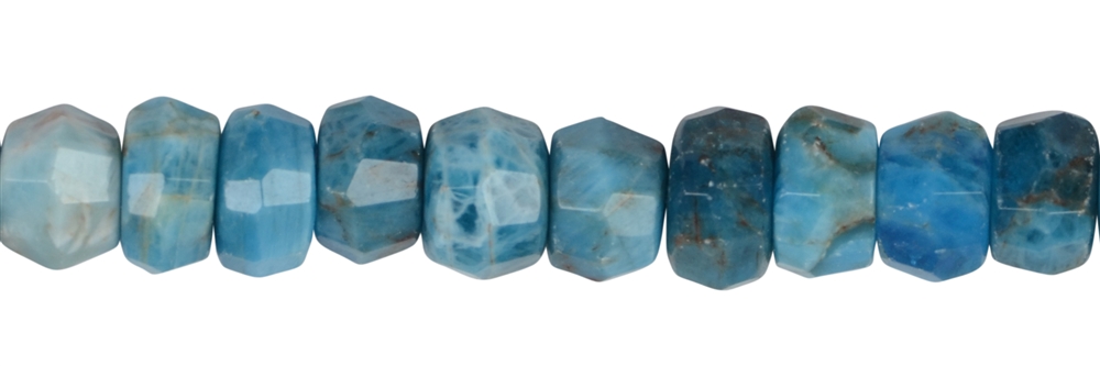strand button, apatite (stab.), faceted, 05-06 x 09-10mm (39cm)