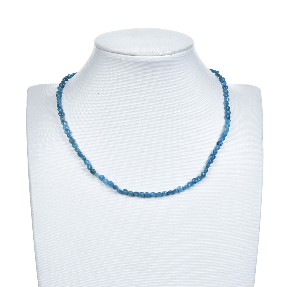 Rang de collier disques, apatite (tige), facetté, 04mm (38cm)